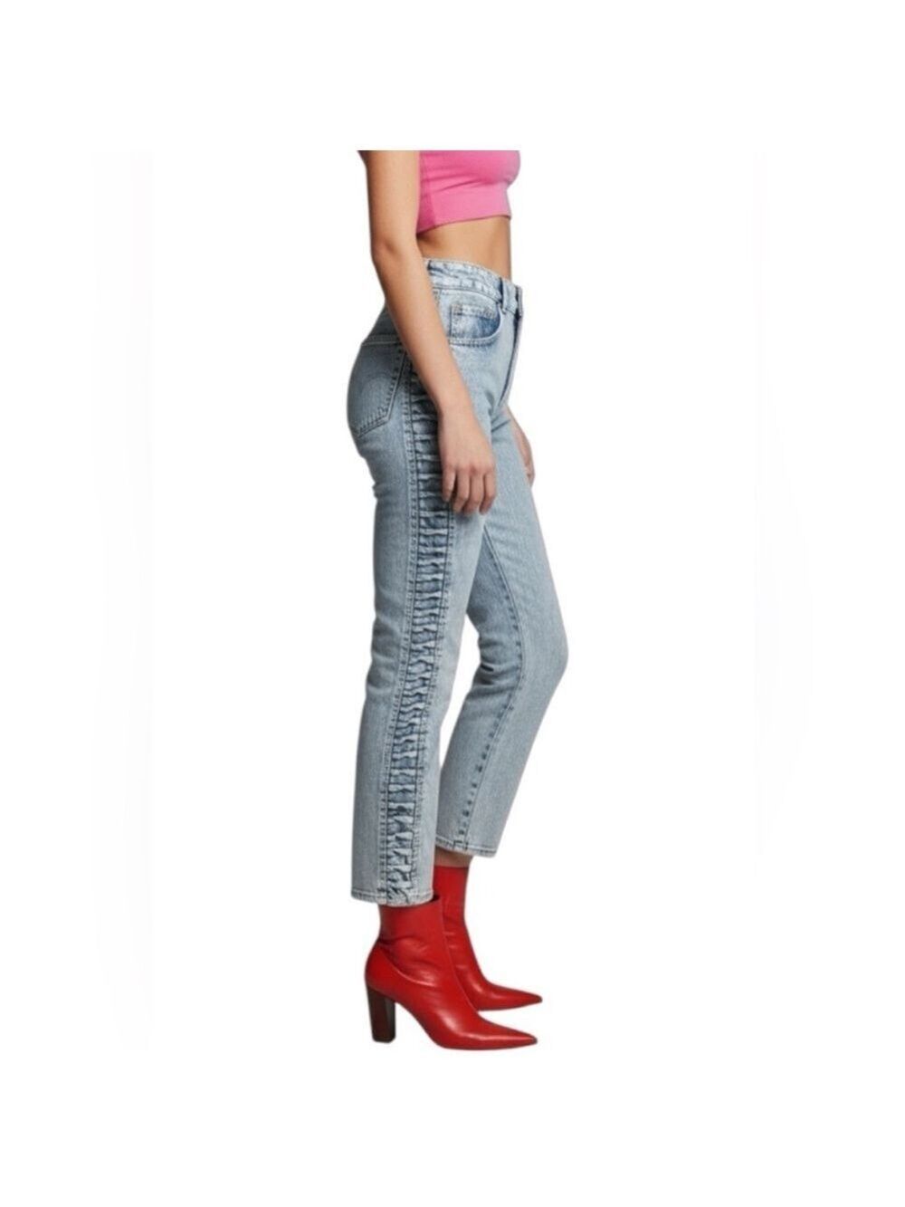 Vintage Joan D’Arc High Rise Acid Wash Lace Loop Jeans Women’s 5 Slim Tapered